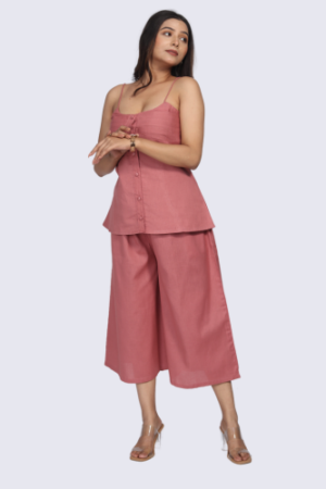 Women Co - Ord Set In Muted Terracotta Tone